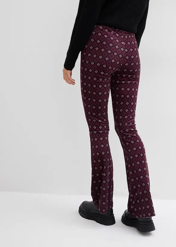 Bootcut-leggings i myk fløyel, bonprix