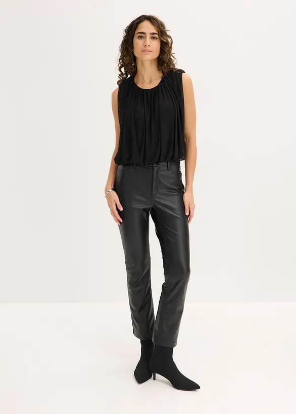 Ermel&oslash;s topp i lett mesh, bonprix