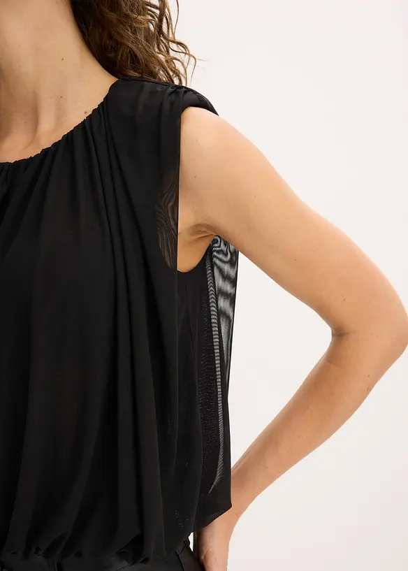 Ermel&oslash;s topp i lett mesh, bonprix