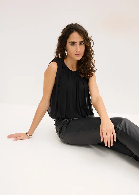 Ermel&oslash;s topp i lett mesh, bonprix