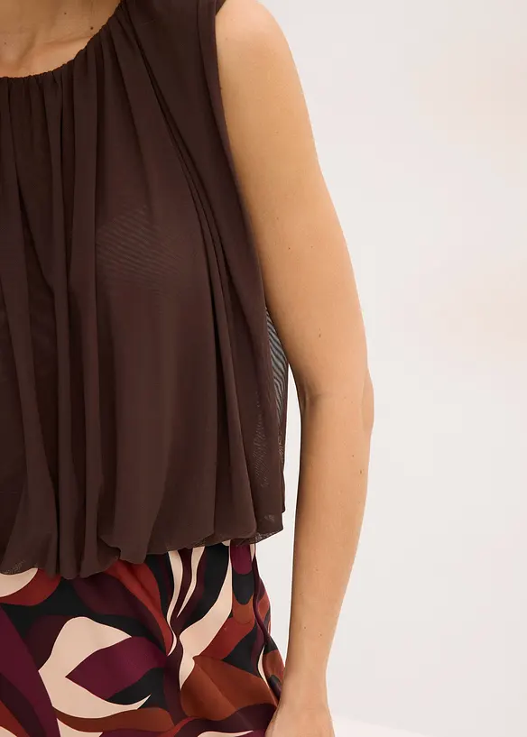 Ermeløs topp i fin mesh, bonprix