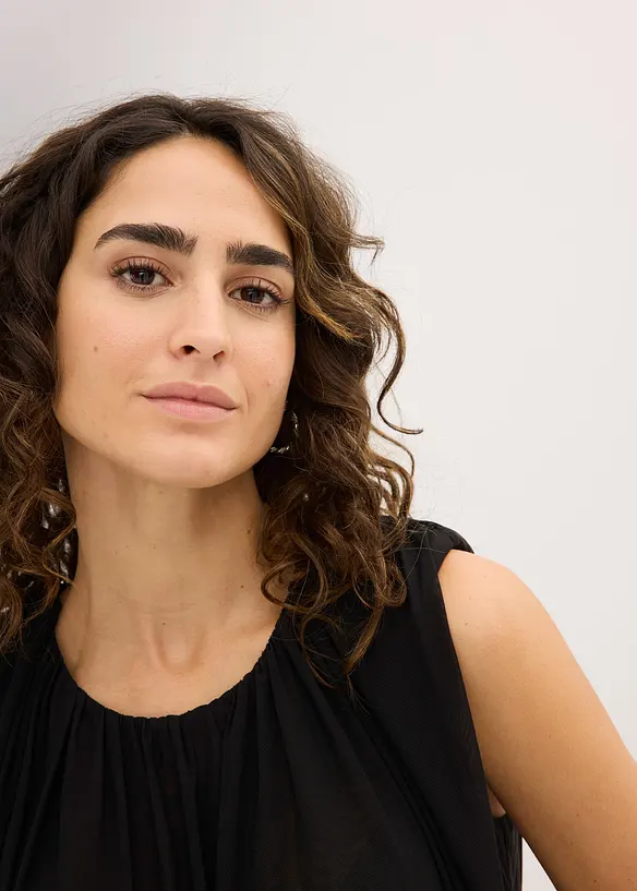 Ermel&oslash;s topp i lett mesh, bonprix