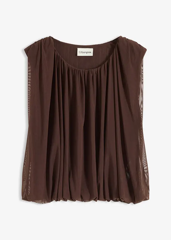 Ermeløs topp i fin mesh, bonprix