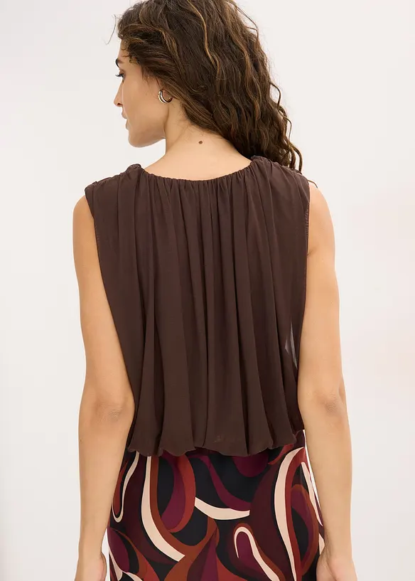 Ermeløs topp i fin mesh, bonprix