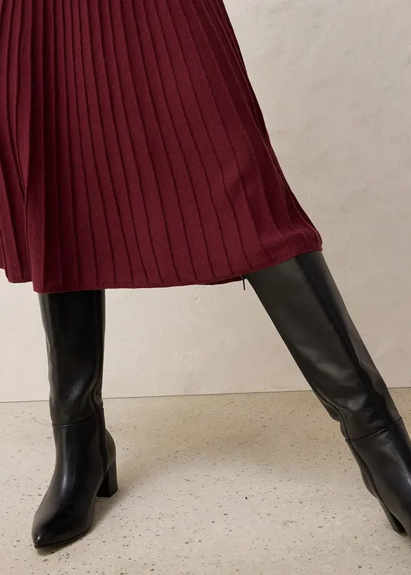 Strikket skjørt med merinoull, bonprix