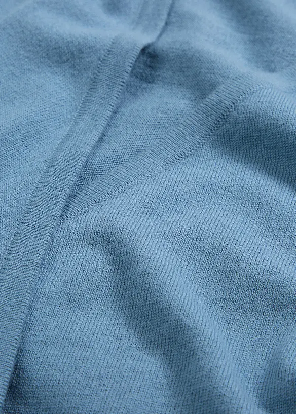 Cardigan i omslagsmodell med merinoull, bonprix