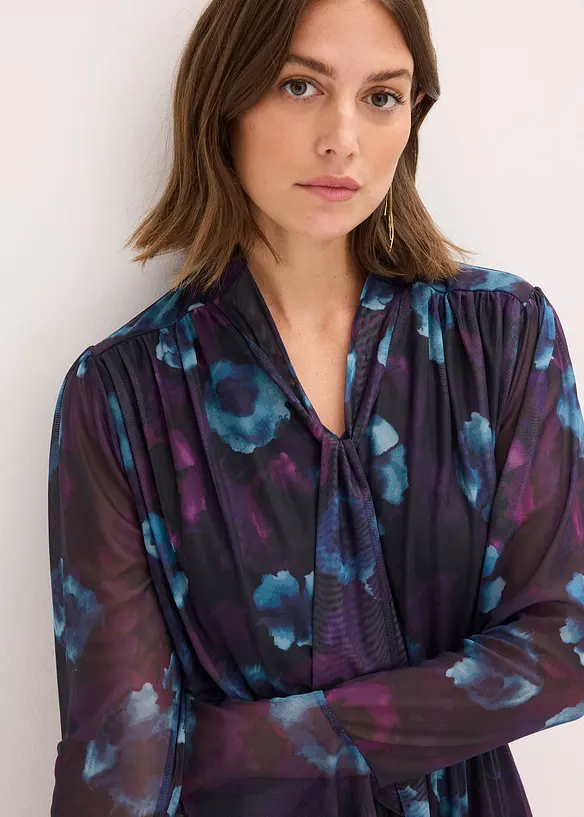 Kjole i myk mesh, bonprix