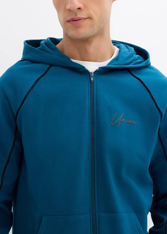 Sweatjakke i 100% bomull med kontrastdetaljer, bonprix