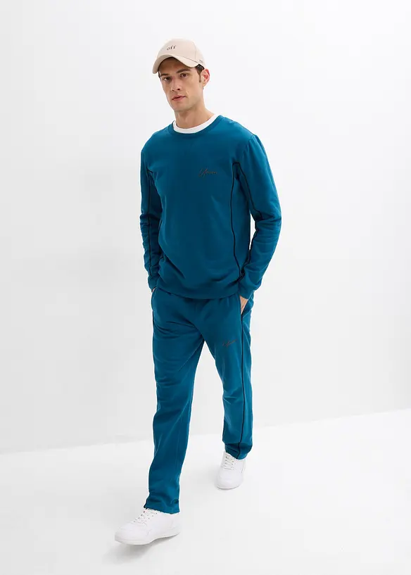 Sweatshirt i 100% bomull med kontrastfargede detaljer, bonprix