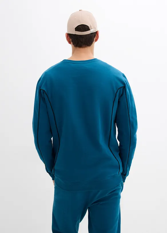 Sweatshirt i 100% bomull med kontrastfargede detaljer, bonprix