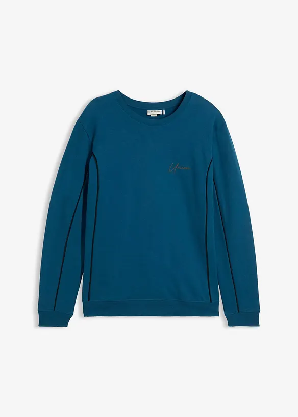 Sweatshirt i 100% bomull med kontrastfargede detaljer, bonprix