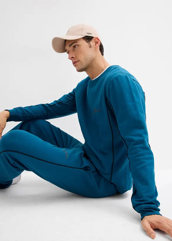 Sweatshirt i 100% bomull med kontrastfargede detaljer, bonprix