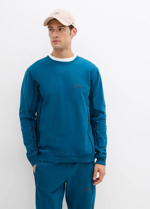 Sweatshirt i 100% bomull med kontrastfargede detaljer, bonprix