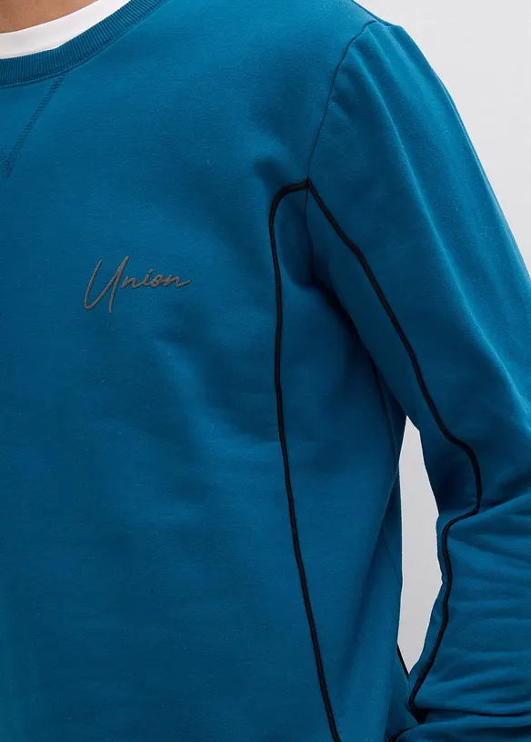 Sweatshirt i 100% bomull med kontrastfargede detaljer, bonprix