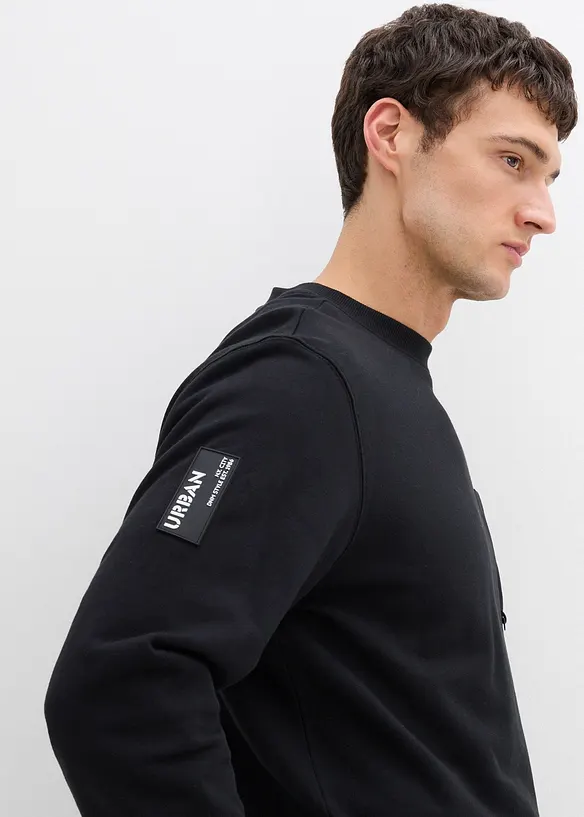 Sweatshirt av &oslash;kologisk bomull med brystlomme, bonprix