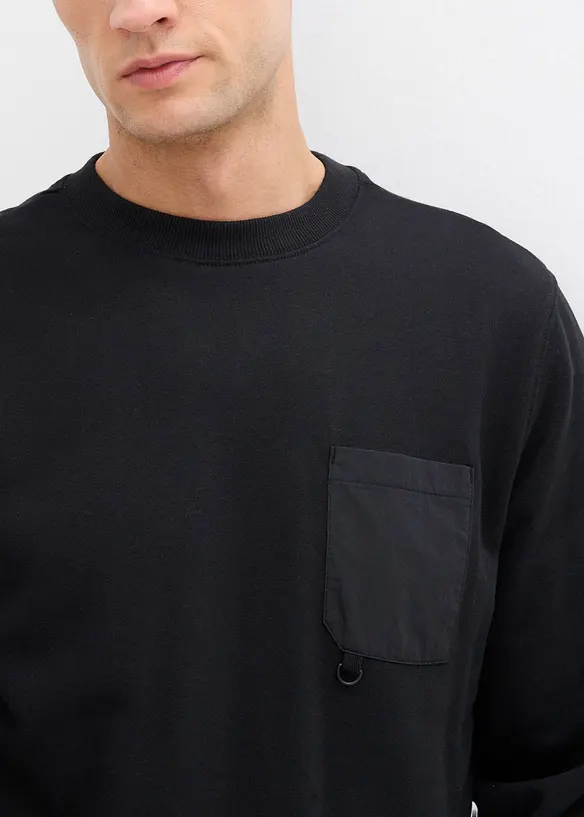 Sweatshirt av &oslash;kologisk bomull med brystlomme, bonprix