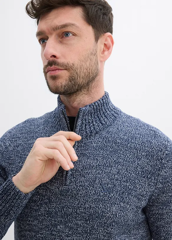Half zip genser med bomull, bonprix
