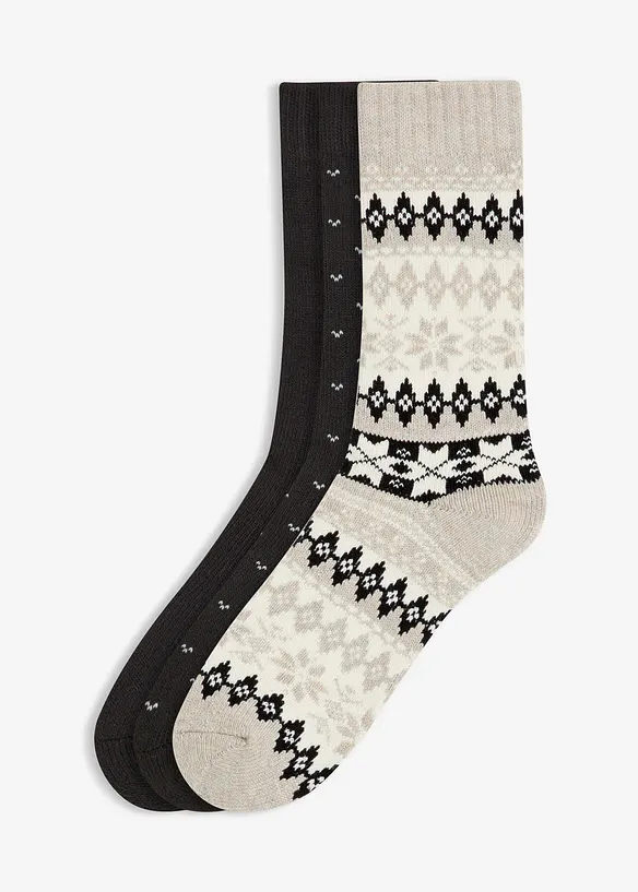 Termosokker med mykt frottéfôr (3-pack), bonprix