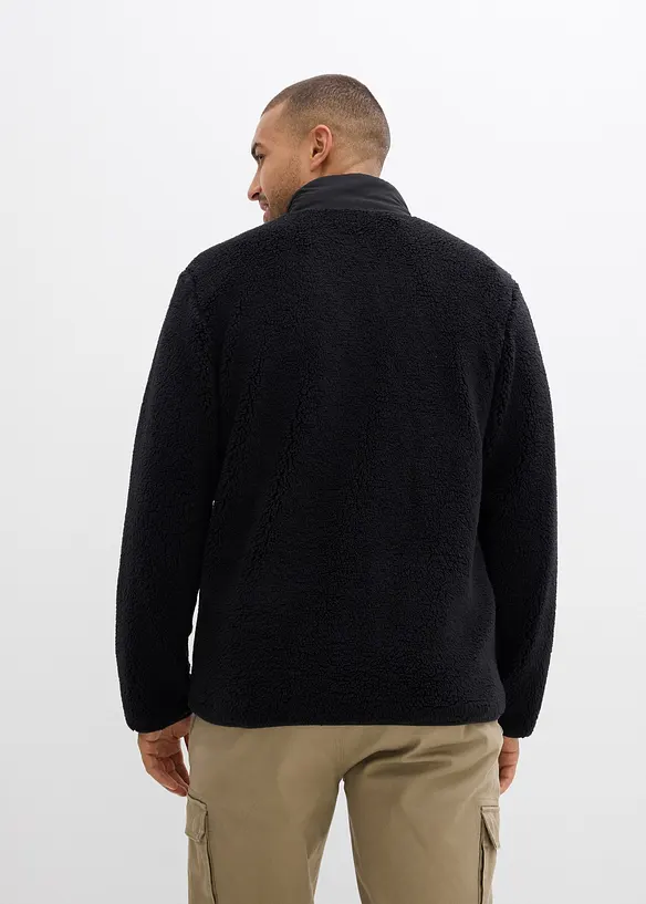 Teddyfleece-jakke med praktiske lommer og sporty detaljer, bonprix