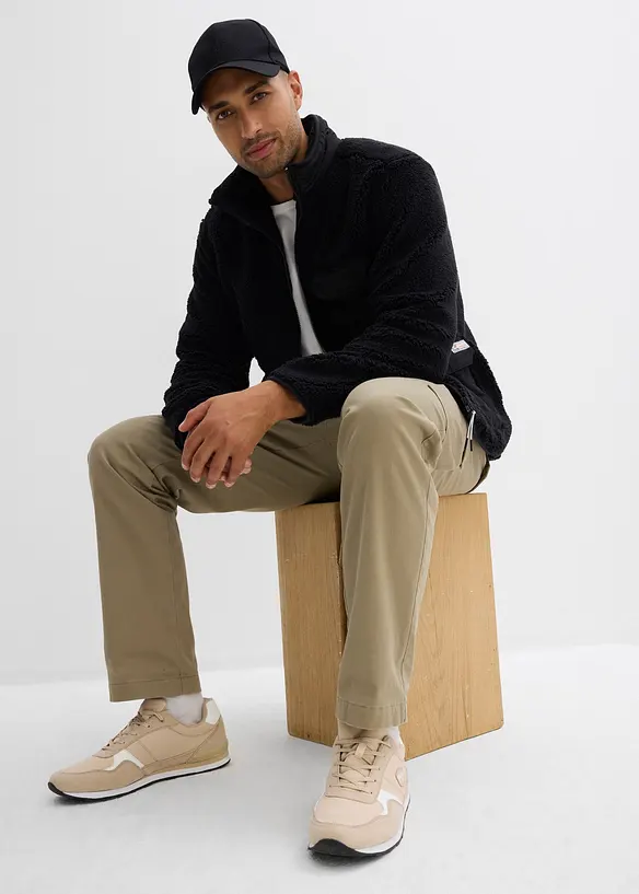 Teddyfleece-jakke med praktiske lommer og sporty detaljer, bonprix