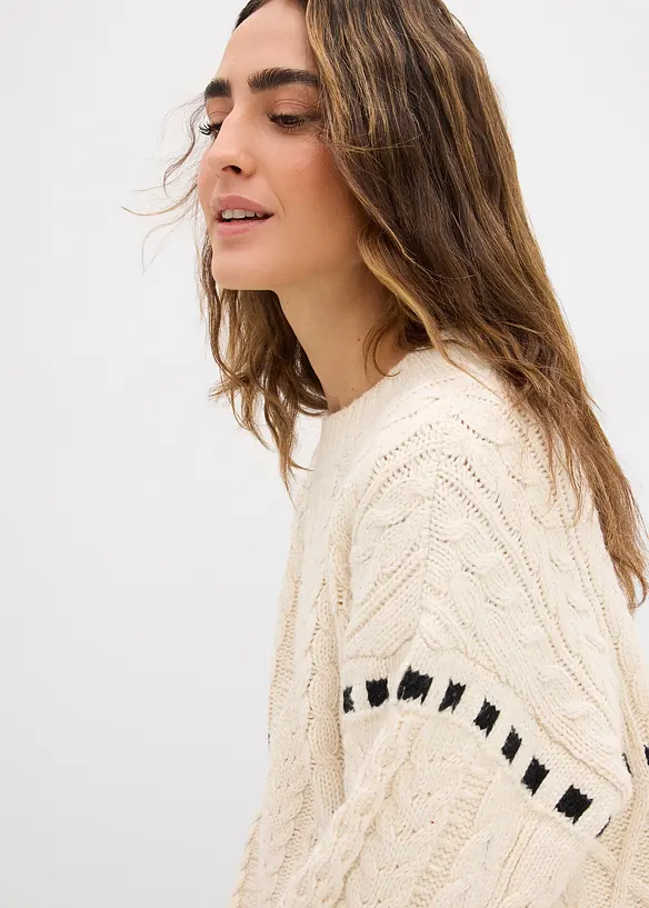 Kabelstrikket genser, bonprix