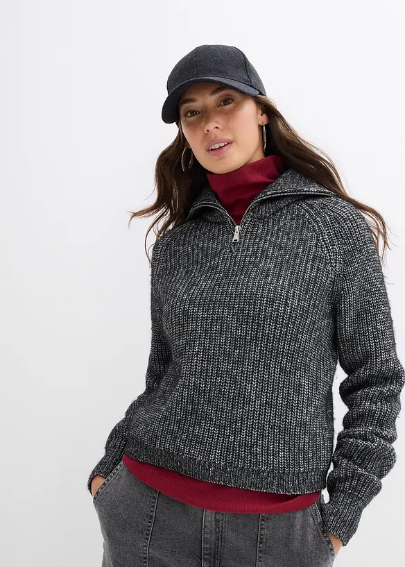 Troyer-genser av myk bomullsmiks, bonprix