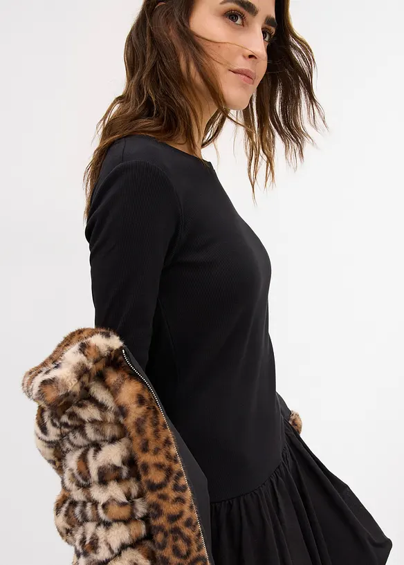 Trikotkjole med ballongskjørt, bonprix