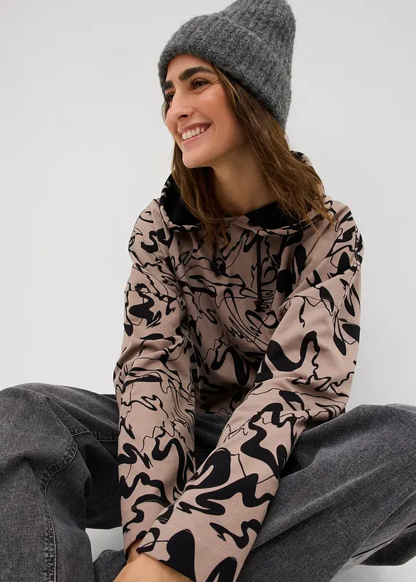 Hettegenser i 100% bomull, bonprix