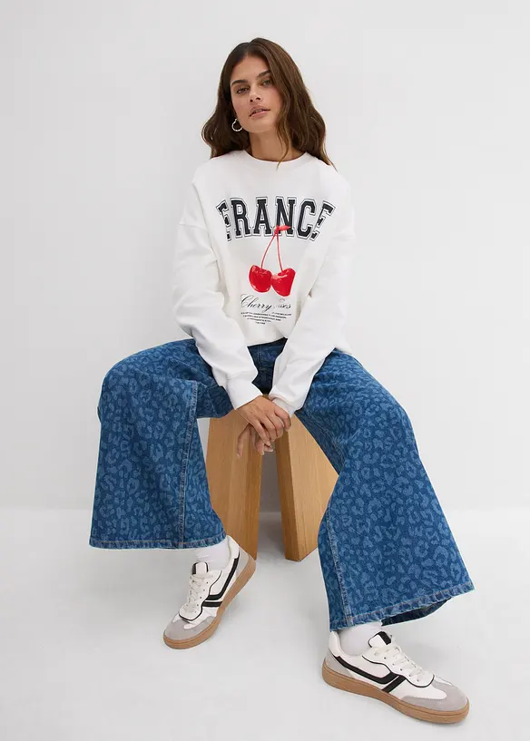 Wide Leg-jeans Mid Waist, bonprix