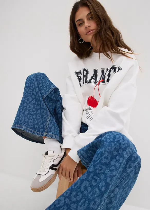 Wide Leg-jeans Mid Waist, bonprix