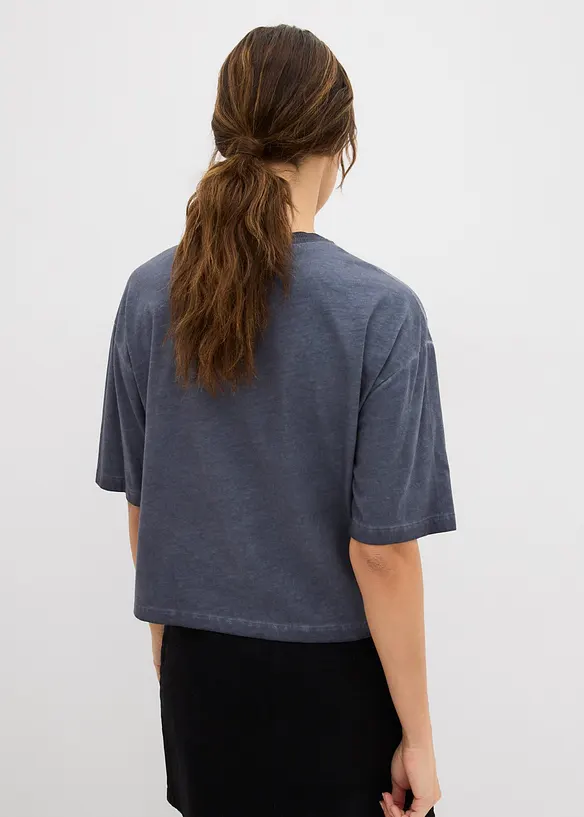 T-skjorte i 100% bomull med strass, bonprix