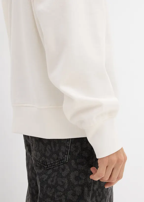 Oversized sweatshirt i bomullsmiks, bonprix