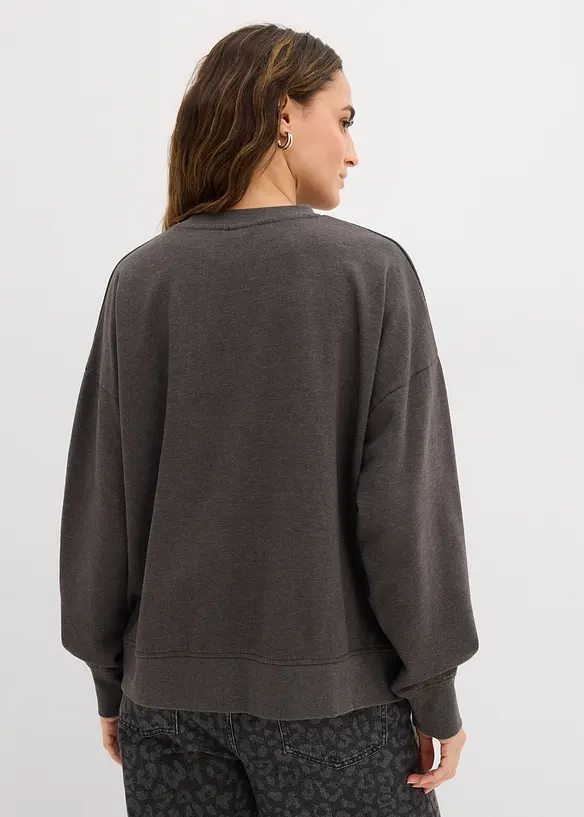 Oversized sweatshirt i bomullsmiks, bonprix