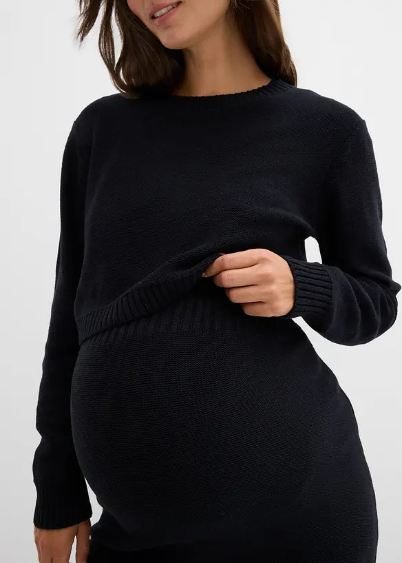 Mamma-sett med genser og skjørt for svangerskapet og tiden etterpå (2-delt sett), bonprix