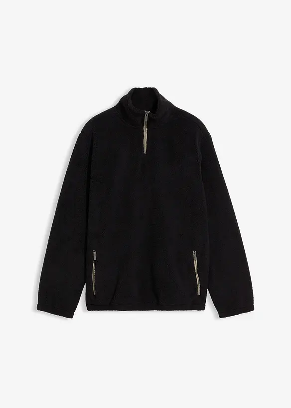 Teddy-fleecegenser med praktiske glidelåslommer, bonprix