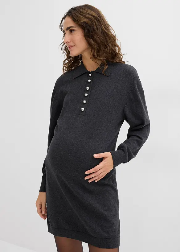 Finstrikket mammakjole i økologisk bomull, bonprix