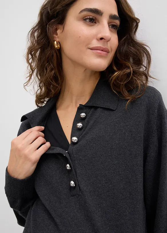 Finstrikket mammakjole i økologisk bomull, bonprix