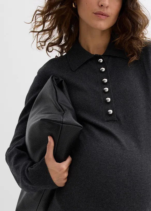 Finstrikket mammakjole i økologisk bomull, bonprix