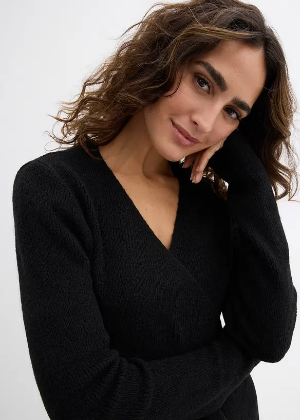 Strikket mammakjole i omslagsmodell, bonprix