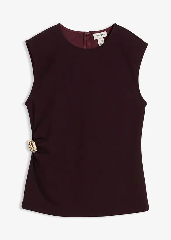 Topp av krepp med pyntespenne, bonprix