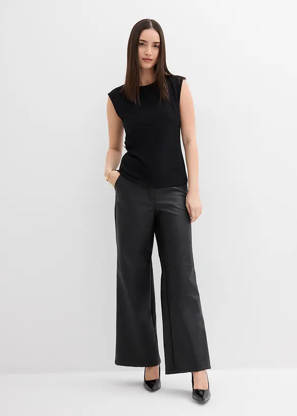 Topp av krepp med pyntespenne, bonprix