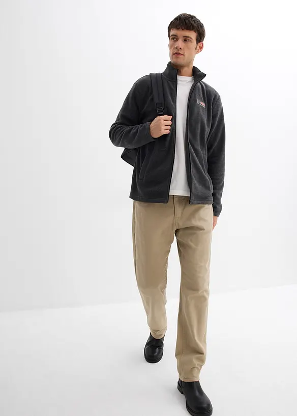 Myk fleecejakke med stikklommer, bonprix