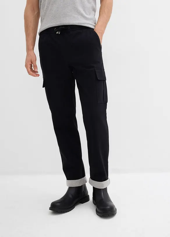 Relaxed Fit pull on-bukse i varmende materiale, Tapered, bonprix
