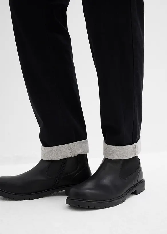 Relaxed Fit pull on-bukse i varmende materiale, Tapered, bonprix