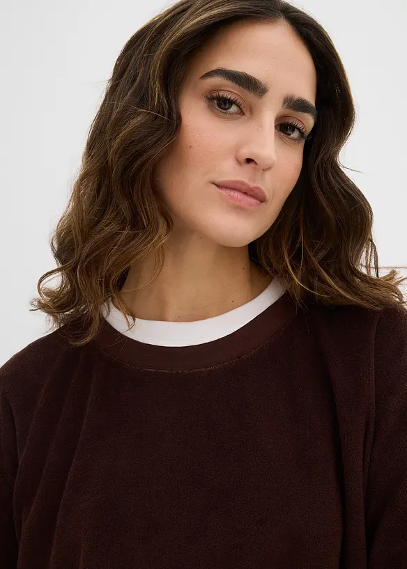 Sweatshirt i myk frott&eacute;, bonprix