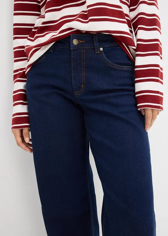 Straight-jeans Mid Waist med økologisk bomull, bonprix