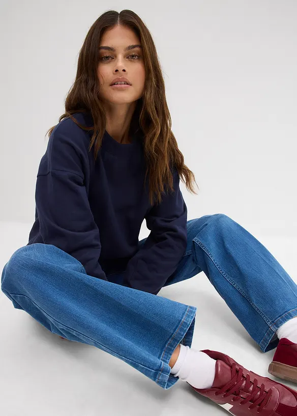 Straight-jeans Mid Waist med økologisk bomull, bonprix