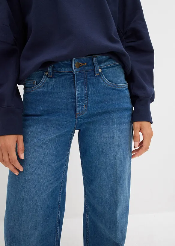 Straight-jeans Mid Waist med økologisk bomull, bonprix