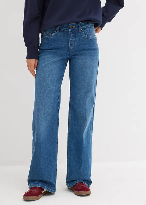 Straight-jeans Mid Waist med økologisk bomull, bonprix
