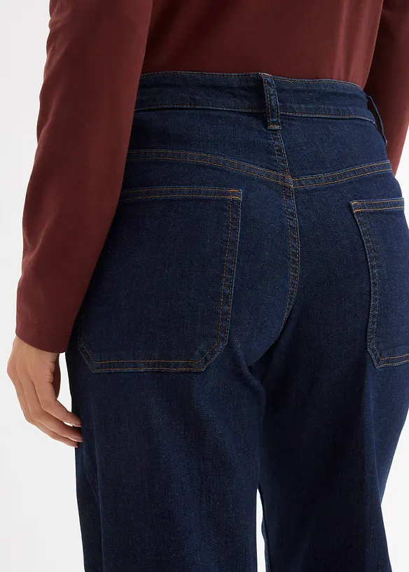 Wide Leg-jeans Mid Waist med økologisk bomull, bonprix